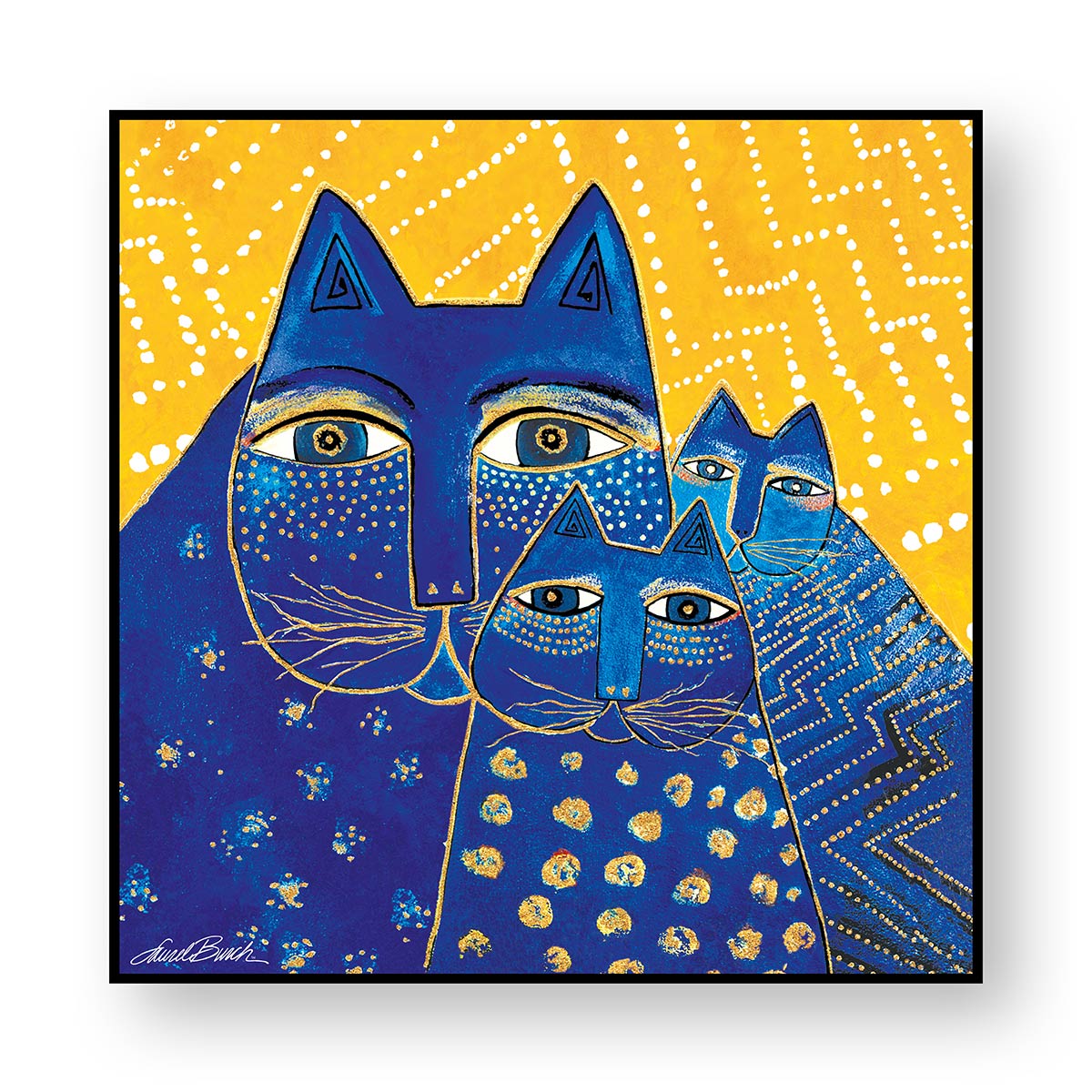 Quadro Laurel Burch ''Gatto Giallo'' 100X100